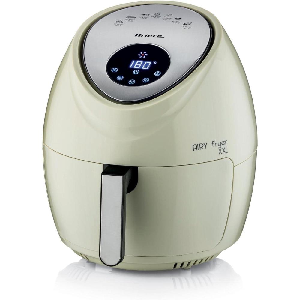imageAriete Airy Fryer XXL 4618 Friteuse  Air 7 Litre Minuterie 60 Minutes Ecran LCD et Tactile avec 7 Modes de Cuisson Temprature Maximale 200 C Capacit 25kg 1800W BeigeBeige