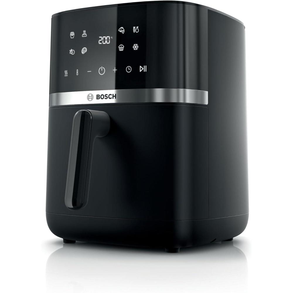 imageBosch Air Fryer Srie 4 MAF462B0 Friteuse sans huile 61 L 7 programmes double chauffe fonctions dconglation et maintien au chaud cran tactile cuisson jusqu 65 plus rapide noir