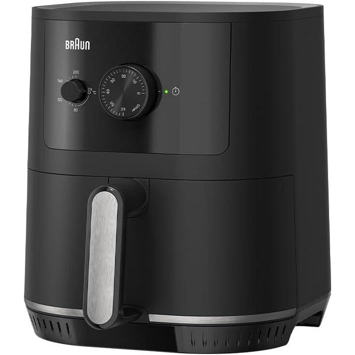 imageBraun MultiFry 3 HF3000 Friteuse  Air Airfryer avec 43L Capacit 80200 Contrle de Temprature manuelle RealAir Technologie 60 Minuteur 1500W Noir Mat