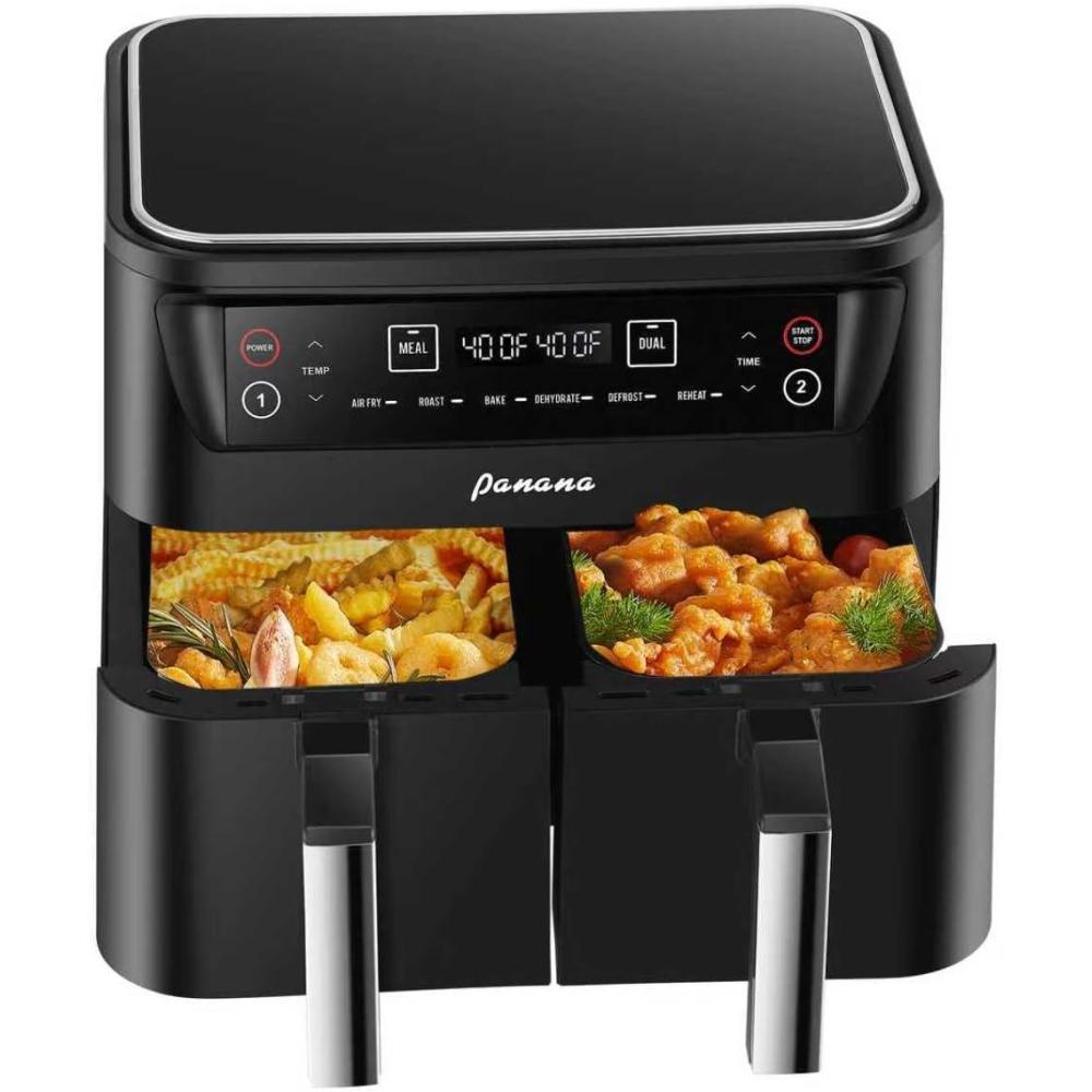 imageFriteuse  air 8L friteuse  air double zone 6 en 1 pour rtir cuire au four dshydrater dgivrer et rchauffer idale pour les repas rapides friteuse  air pour usage familial