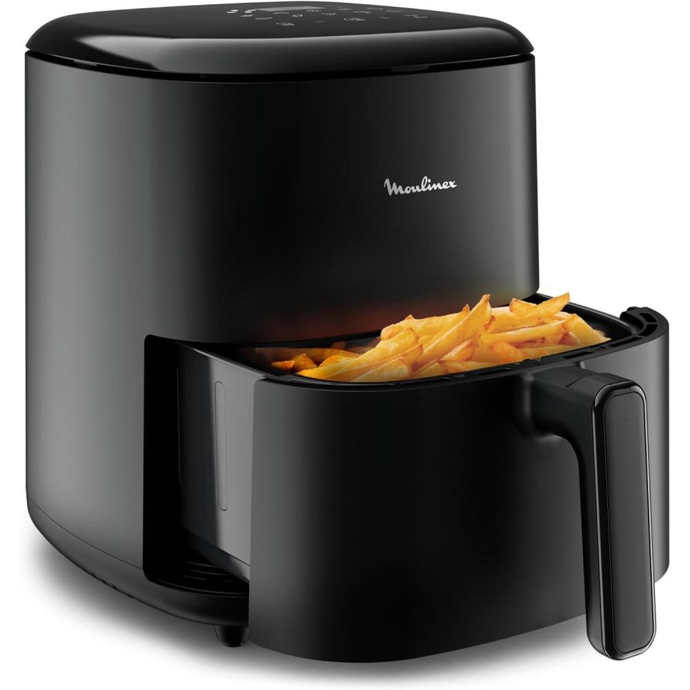 imageMoulinex Easy Fry Max Friteuse sans huile Capacit XL de 5 L Jusqu 6 personnes 10 programmes automatiques Ecran tactile digital Gain de temps et dnergie air fryer EZ245820Noir
