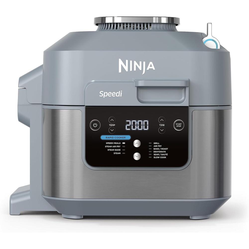 imageNinja Speedi 10en1 Autocuiseur rapide Air Fryer Friteuse  air et Multicuiseur 57L Repas pour 4 en 15 minutes Vapeur Gril Cuire au four Rtir Mijoter et plus Noir et Cuivre ON400EUCP10en1