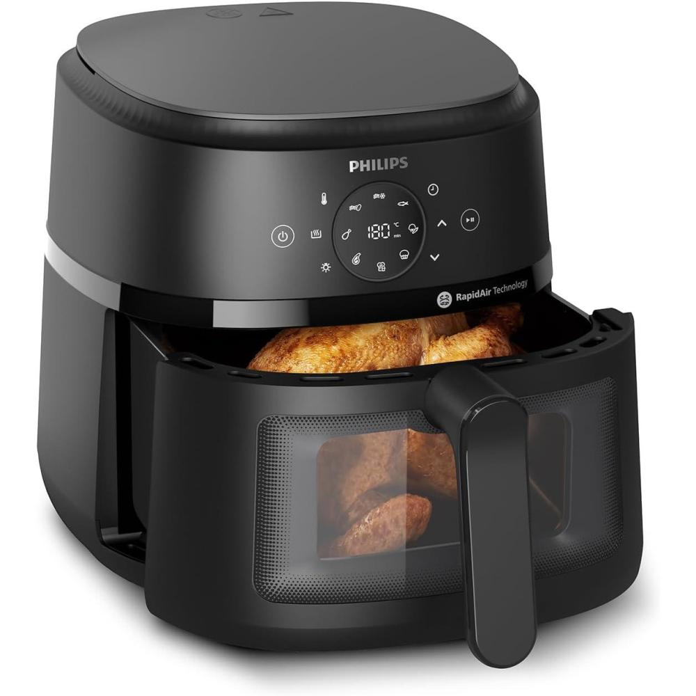imagePHILIPS Airfryer srie 2000 42L 1500W Technologie RapidAir cran tactile digital 13 options de cuisson 9 fonctions prrgles Jusqu 90 de matires grasses en moins Noir NA2290062 litres 45 Personnes