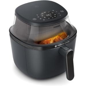 PHILIPS Airfryer série 2000 4.2L – 1500W, Technologie RapidAir, Écran tactile digital, 13 options de cuisson, 9 fonctions préréglées, Jusqu&rsquo;à 90% de matières grasses en moins, Noir (NA229/00)(4.2 litres (2-3 Personnes))