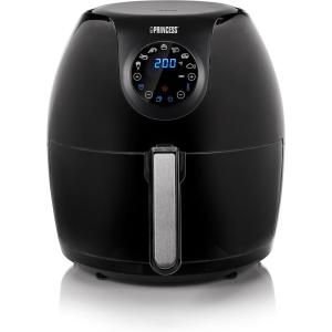 Princess Friteuse à Air Digitale 6,5 L – Avec séparateur amovible – Jusqu&rsquo;à 60 pour cent de consommation d&rsquo;énergie en moins – Écran tactile numérique – 12 programmes – Sans huile – Noir – 182061(5 5L)