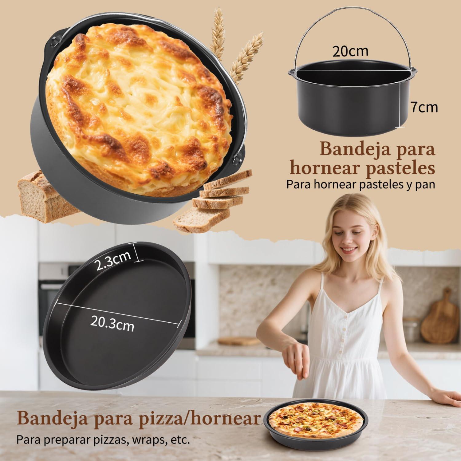 imageAigostar Air Fryer Friteuse sans Huile 7L Avec Wifi Air Fryer XXL 7 en 1 1900W Friteuse Air Chaud Ecran tactile LED Prchauffage Rapide Maintien au Chaud Livre de Recettes Sans BPA BlancAvec 12 Accessoires
