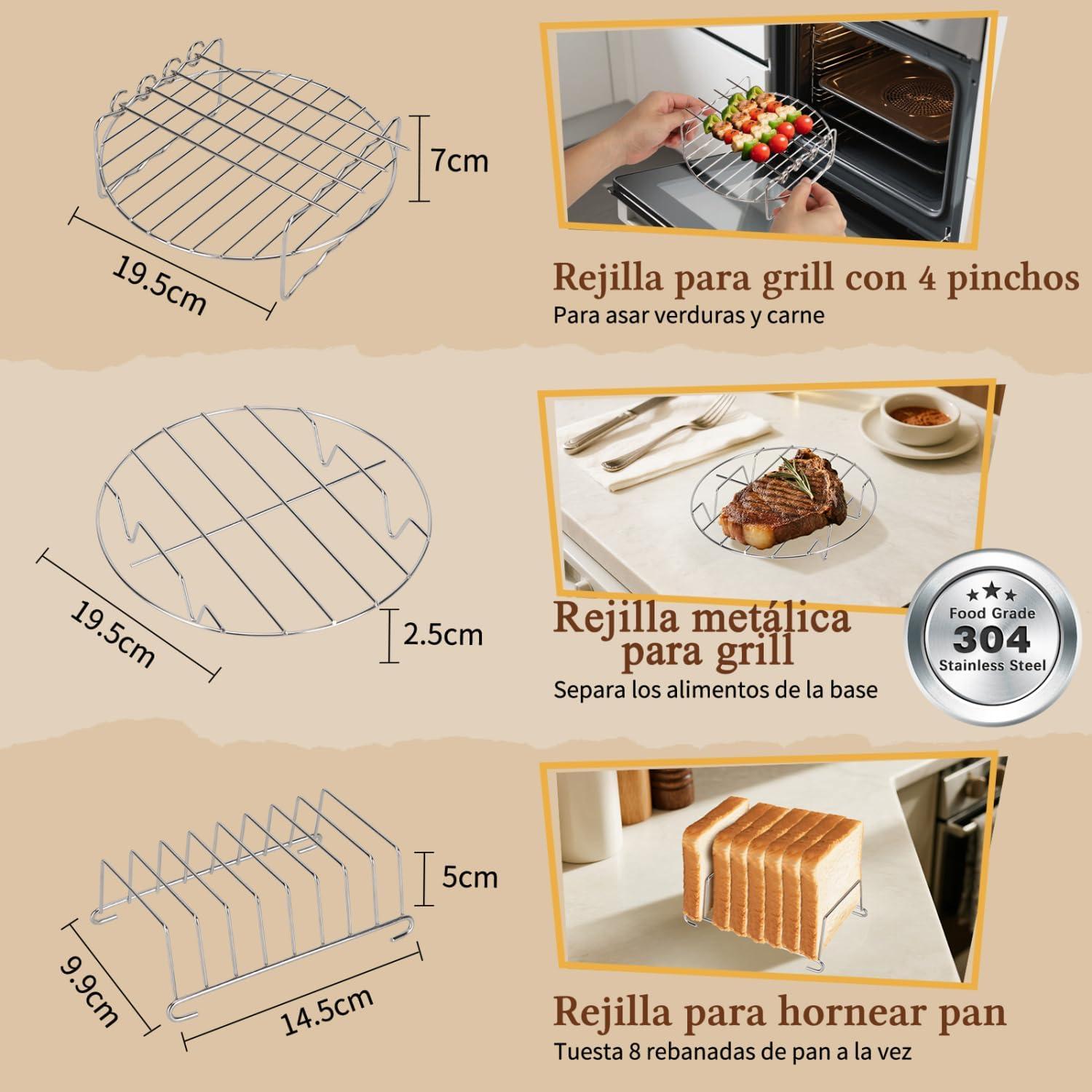 imageAigostar Air Fryer Friteuse sans Huile 7L Avec Wifi Air Fryer XXL 7 en 1 1900W Friteuse Air Chaud Ecran tactile LED Prchauffage Rapide Maintien au Chaud Livre de Recettes Sans BPA BlancAvec 12 Accessoires
