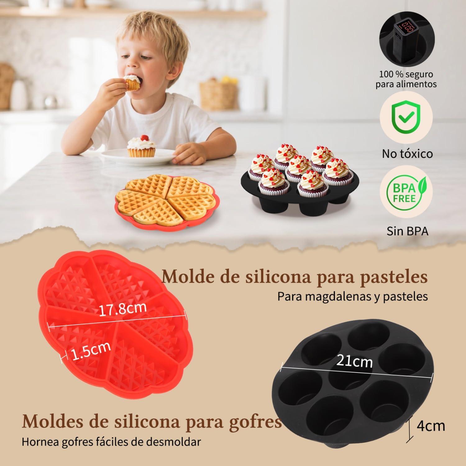 imageAigostar Air Fryer Friteuse sans Huile 7L Avec Wifi Air Fryer XXL 7 en 1 1900W Friteuse Air Chaud Ecran tactile LED Prchauffage Rapide Maintien au Chaud Livre de Recettes Sans BPA BlancAvec 12 Accessoires