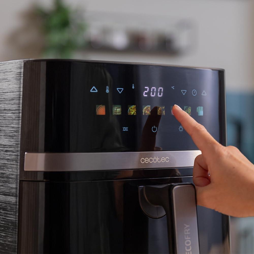 imageCecotec Air Fryer CecofryampampGrill Duoheat 8000 Friteuse Air sans Huile 8L Grill et Plancha Rsistance Double 2200W Cuisson Uniforme Moins de Graisse Idale pour Pizzas