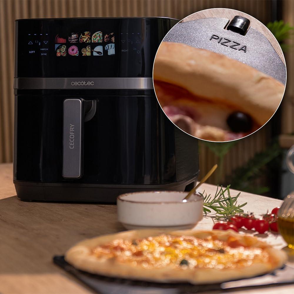 imageCecotec Air Fryer CecofryampampGrill Duoheat 8000 Friteuse Air sans Huile 8L Grill et Plancha Rsistance Double 2200W Cuisson Uniforme Moins de Graisse Idale pour Pizzas