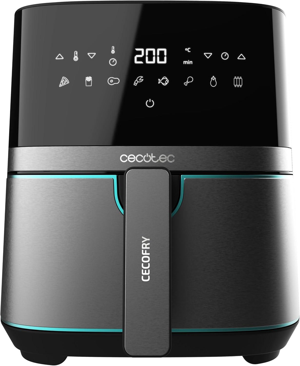 imageCecotec Friteuse sans Huile 55 L Cecofry Full InoxBlack Pro 5500 1600 W Dittique Numrique avec Finitions en Acier inoxydable 55 L de capacit et technologie PerfectCookInox Noir