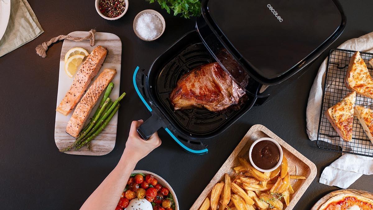 imageCecotec Friteuse sans Huile 55 L Cecofry Full InoxBlack Pro 5500 1600 W Dittique Numrique avec Finitions en Acier inoxydable 55 L de capacit et technologie PerfectCookInox Noir