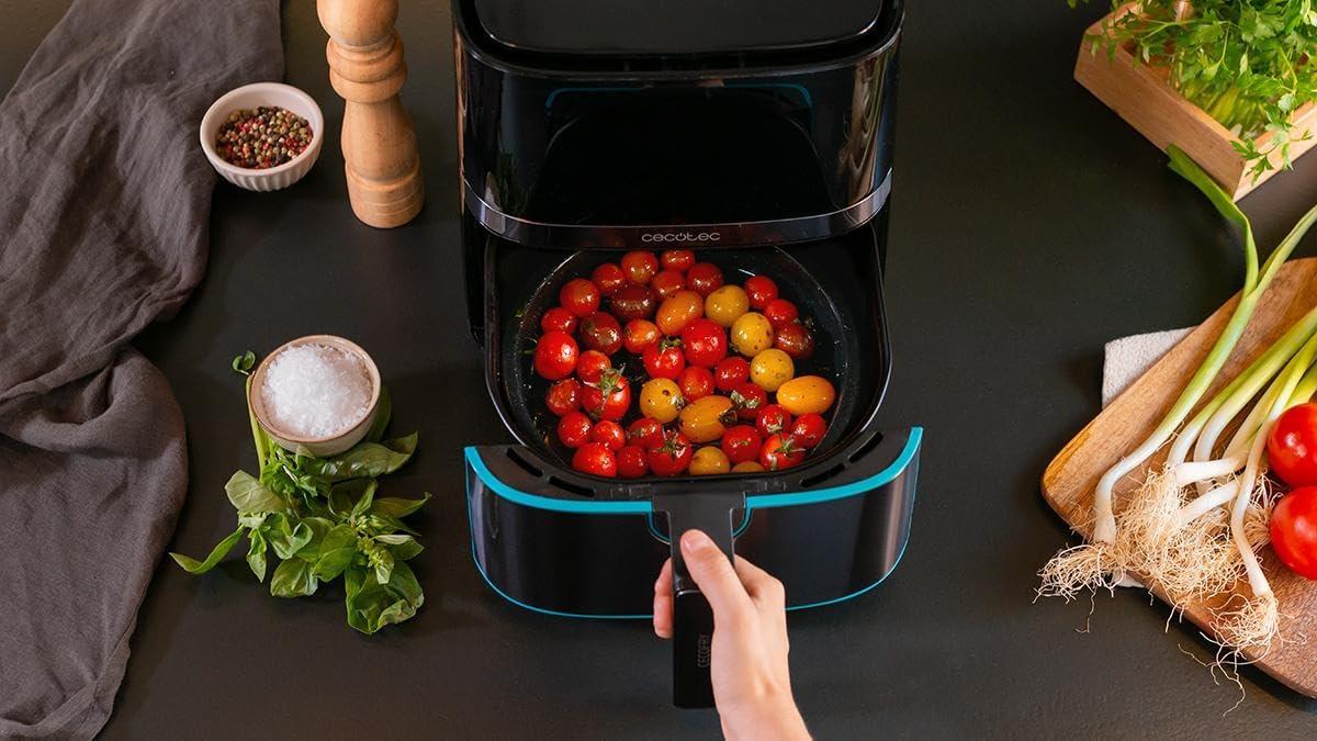 imageCecotec Friteuse sans Huile 55 L Cecofry Full InoxBlack Pro 5500 1600 W Dittique Numrique avec Finitions en Acier inoxydable 55 L de capacit et technologie PerfectCookInox Noir