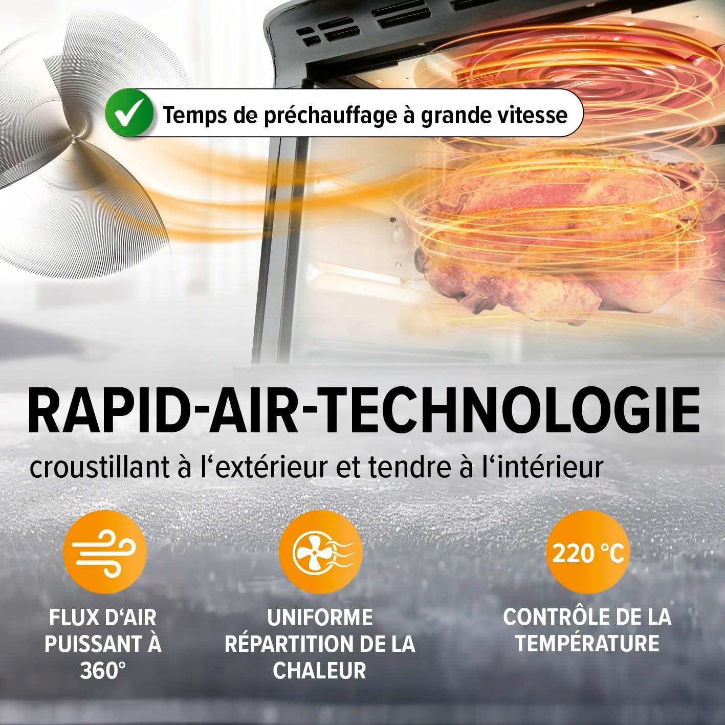 imageGOURMETmaxx Friteuse air chaud numrique XL 12 litres Prparation particulirement pauvre en graisse et douce Fonction minuterie pour une cuisson prcise et un arrt automatique 9 programmes