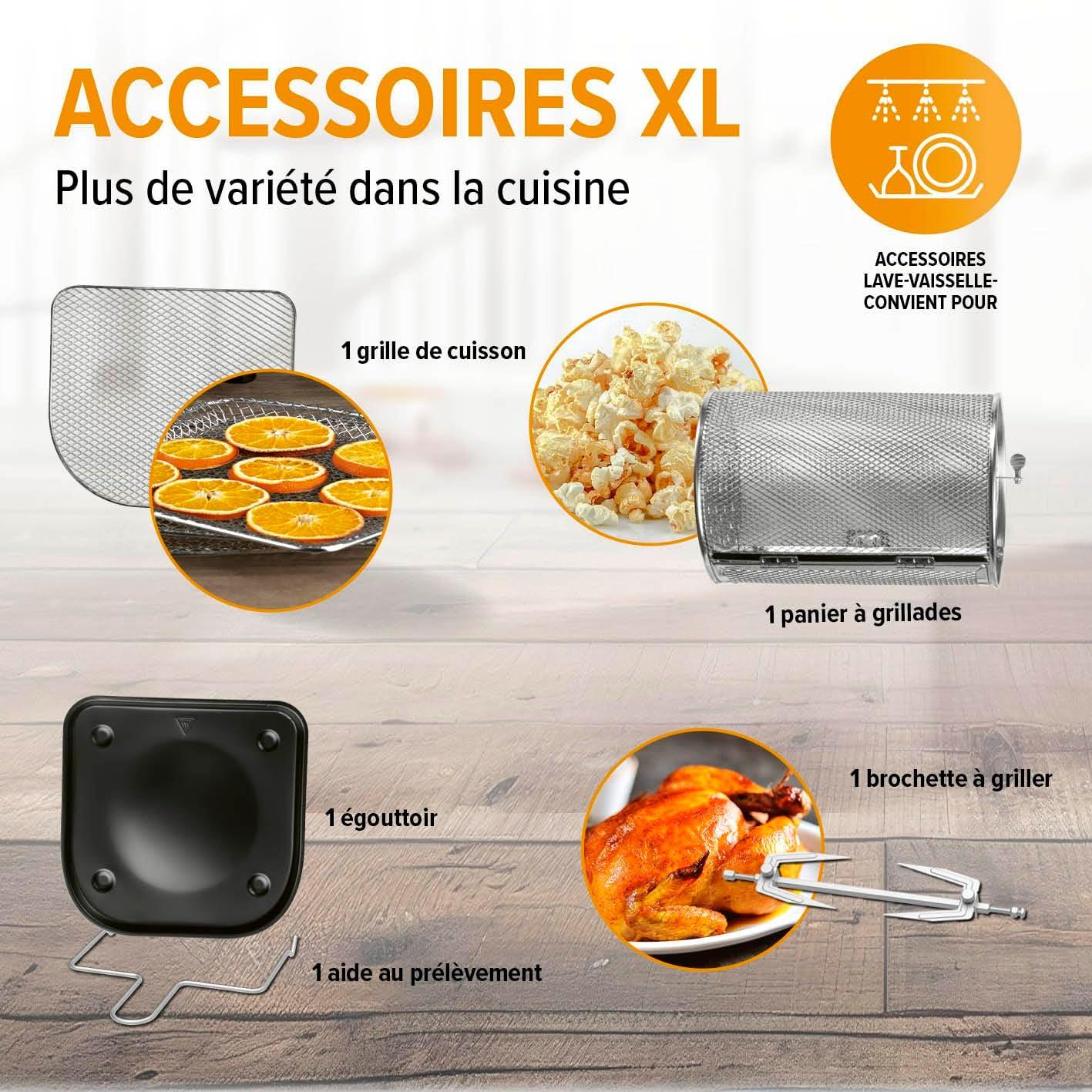 imageGOURMETmaxx Friteuse air chaud numrique XL 12 litres Prparation particulirement pauvre en graisse et douce Fonction minuterie pour une cuisson prcise et un arrt automatique 9 programmes