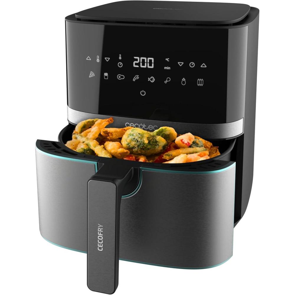 imageCecotec Friteuse sans Huile 55 L Cecofry Full InoxBlack Pro 5500 1600 W Dittique Numrique avec Finitions en Acier inoxydable 55 L de capacit et technologie PerfectCookInox Noir