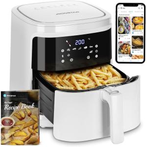 Aigostar Air Fryer, Friteuse sans Huile 7L Avec Wifi, Air Fryer XXL 7 en 1, 1900W Friteuse à Air Chaud, Ecran tactile LED, Préchauffage Rapide, Maintien au Chaud, Livre de Recettes, Sans BPA, Blanc(Blanc)