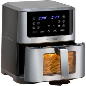 alpina Airfryer 4.5L – Friteuse à air chaud 1-4 personnes – Friteuse à air avec écran tactile numérique – Température réglable de 80 à 200 degrés – Fonction minuterie – Four à convection 1450W(8L Digital)