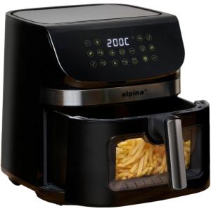 alpina Airfryer 4.5L – Friteuse à air chaud 1-4 personnes – Friteuse à air avec écran tactile numérique – Température réglable de 80 à 200 degrés – Fonction minuterie – Four à convection 1450W(9L Digital)