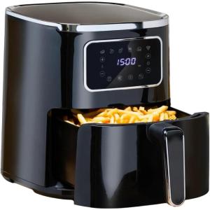 alpina Airfryer 4.5L – Friteuse à air chaud 1-4 personnes – Friteuse à air avec écran tactile numérique – Température réglable de 80 à 200 degrés – Fonction minuterie – Four à convection 1450W(4.5L)