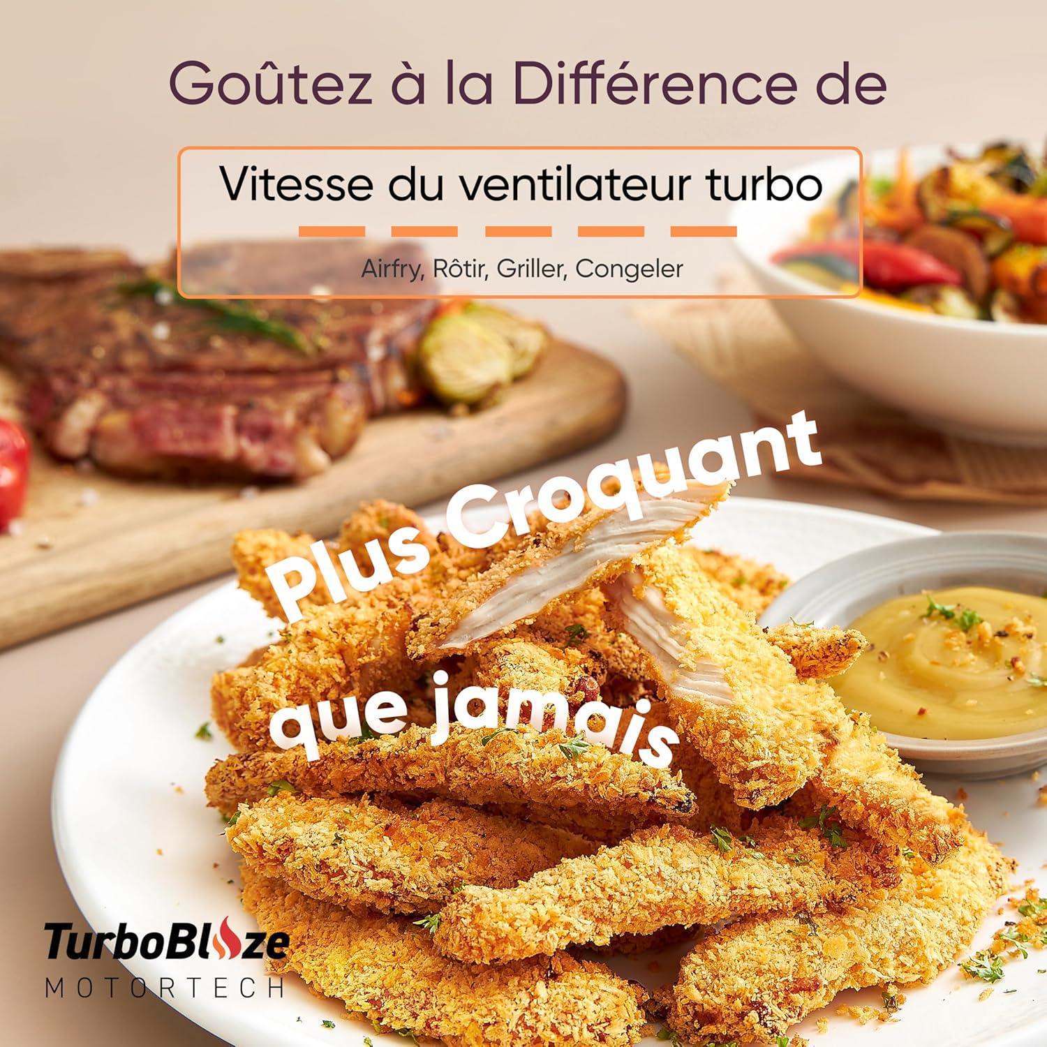 imageCOSORI Air Fryer 108L Turbo Tower ProFriteuse sans huile avec 100 en Cramique Double Stack Dual BlazeampampTurbo Blaze3 Niveaux Cuisson7 Fonctions de Cuisson68 dconomie dnergie300 RecettesBlanc 6L
