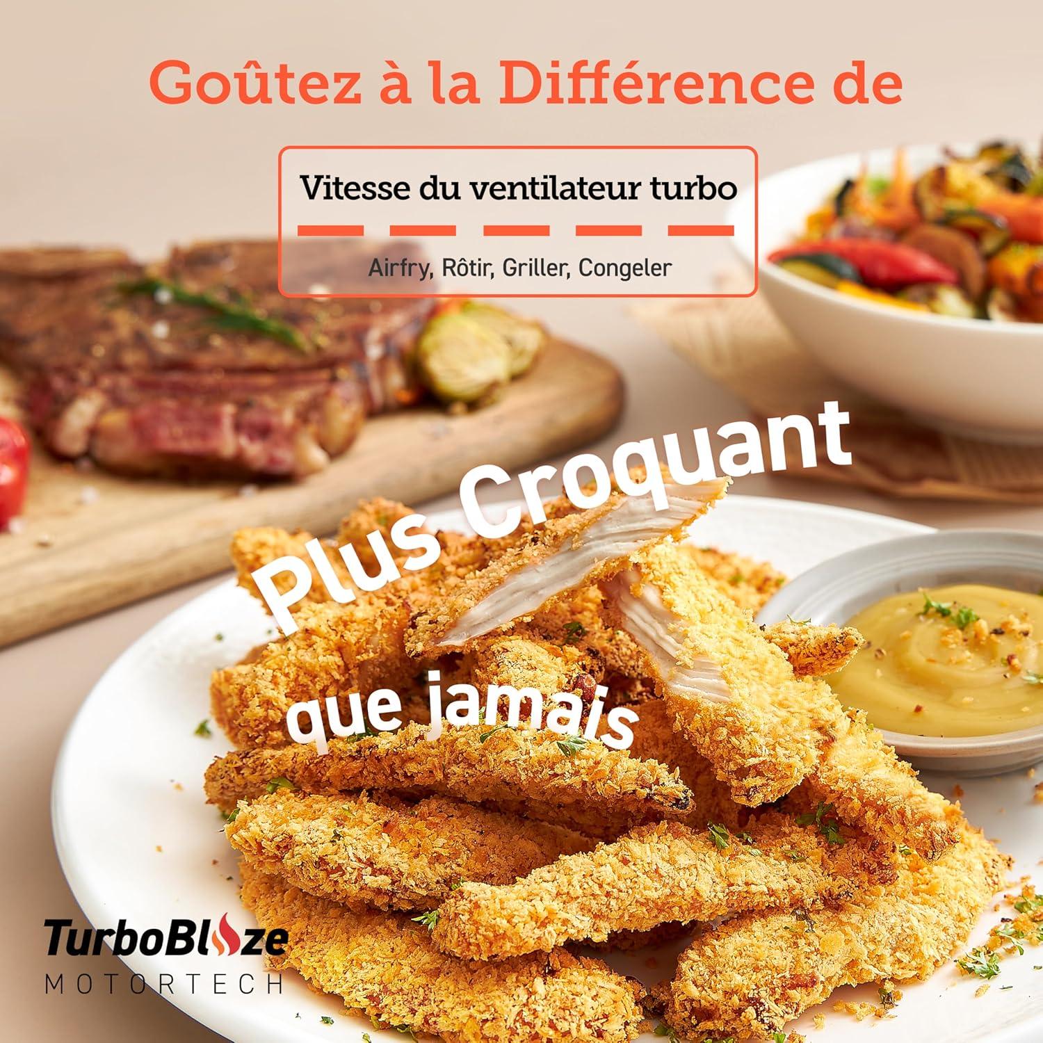 imageCOSORI Air Fryer 108L Turbo Tower ProFriteuse sans huile avec 100 en Cramique Double Stack Dual BlazeampampTurbo Blaze3 Niveaux Cuisson7 Fonctions de Cuisson68 dconomie dnergie300 Recettes6L