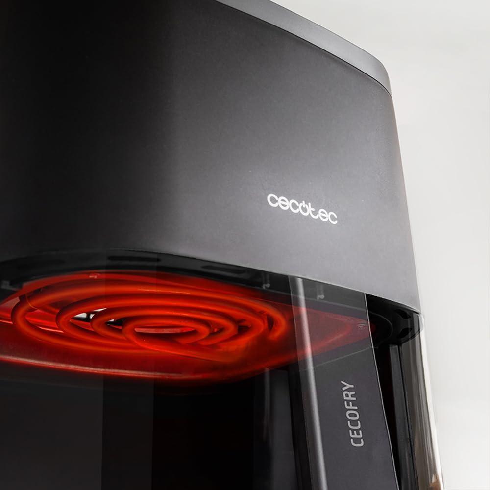 image:imageCecotec Friteuse Air sans Huile de 4 L avec Fentre Cecofry Fantastik Window 4000 Air Fryer 1400 W 9 Menus Contrle Tactile Technologie PerfectCoo 80200C Temps AjustableNoir Fentre