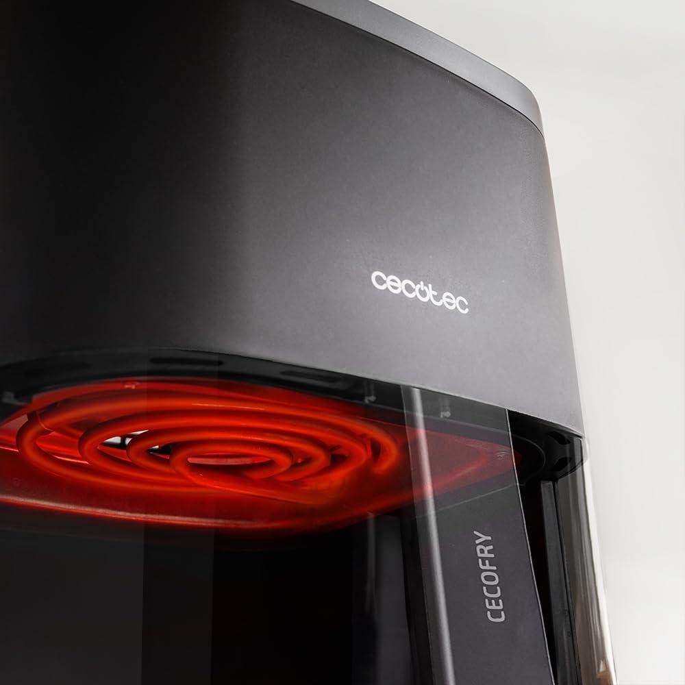 image:imageCecotec Friteuse Air sans Huile de 4 L avec Fentre Cecofry Fantastik Window 4000 Air Fryer 1400 W 9 Menus Contrle Tactile Technologie PerfectCoo 80200C Temps AjustableNoir Fentre