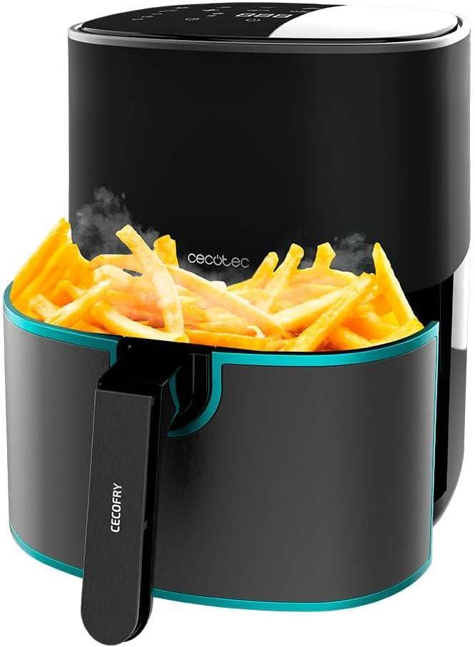 imageCecotec Friteuse Air sans Huile de 4 L avec Fentre Cecofry Fantastik Window 4000 Air Fryer 1400 W 9 Menus Contrle Tactile Technologie PerfectCoo 80200C Temps AjustableAcier Inoxydable