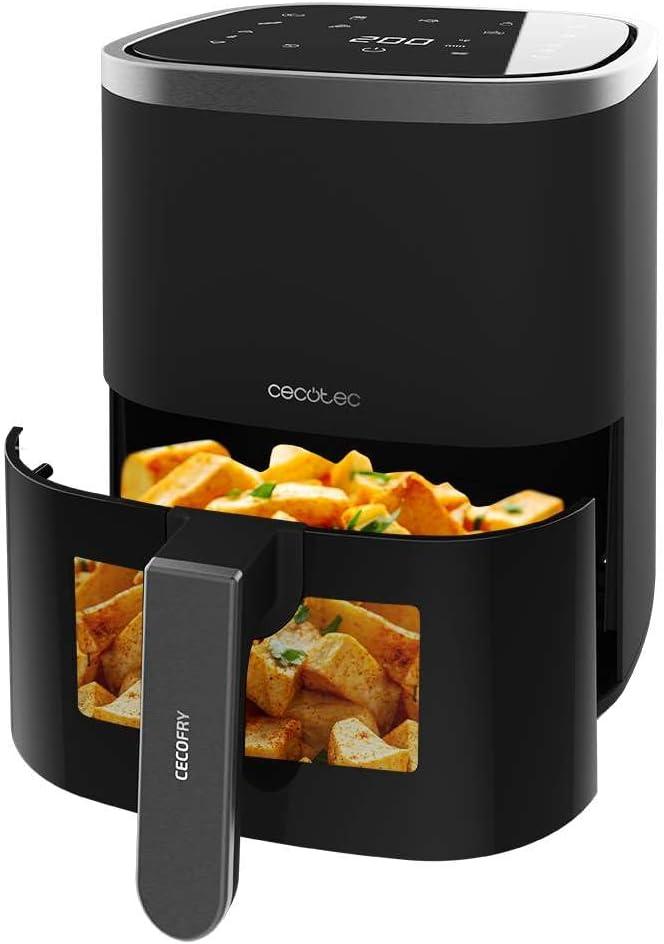 image:imageCecotec Friteuse Air sans Huile de 4 L avec Fentre Cecofry Fantastik Window 4000 Air Fryer 1400 W 9 Menus Contrle Tactile Technologie PerfectCoo 80200C Temps AjustableNoir Fentre