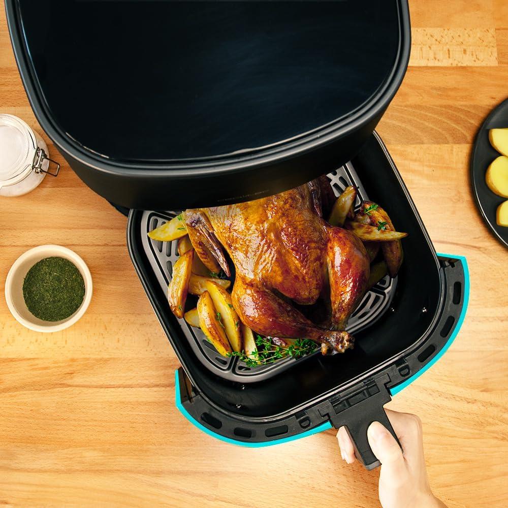 imageCecotec Friteuse Air sans Huile de 4 L avec Fentre Cecofry Fantastik Window 4000 Air Fryer 1400 W 9 Menus Contrle Tactile Technologie PerfectCoo 80200C Temps AjustableAcier Inoxydable Accessoires