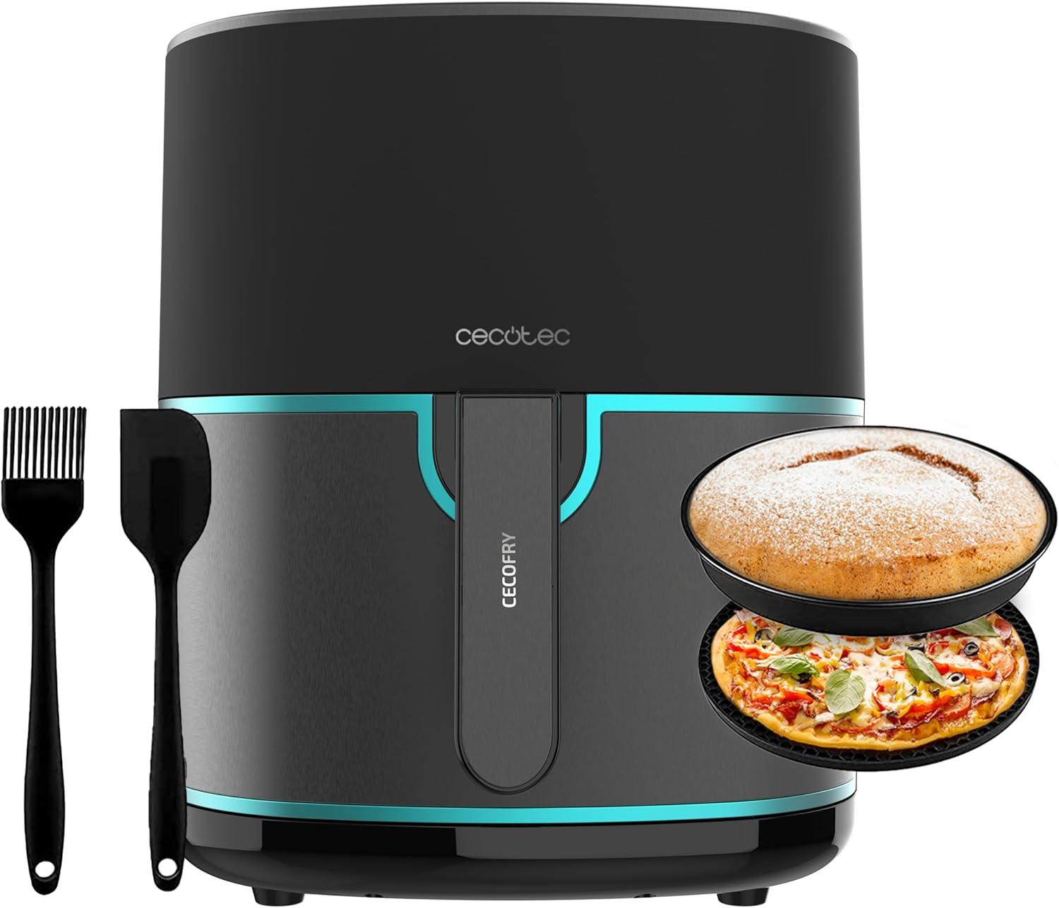 imageCecotec Friteuse Air sans Huile de 4 L avec Fentre Cecofry Fantastik Window 4000 Air Fryer 1400 W 9 Menus Contrle Tactile Technologie PerfectCoo 80200C Temps AjustableAcier Inoxydable Accessoires