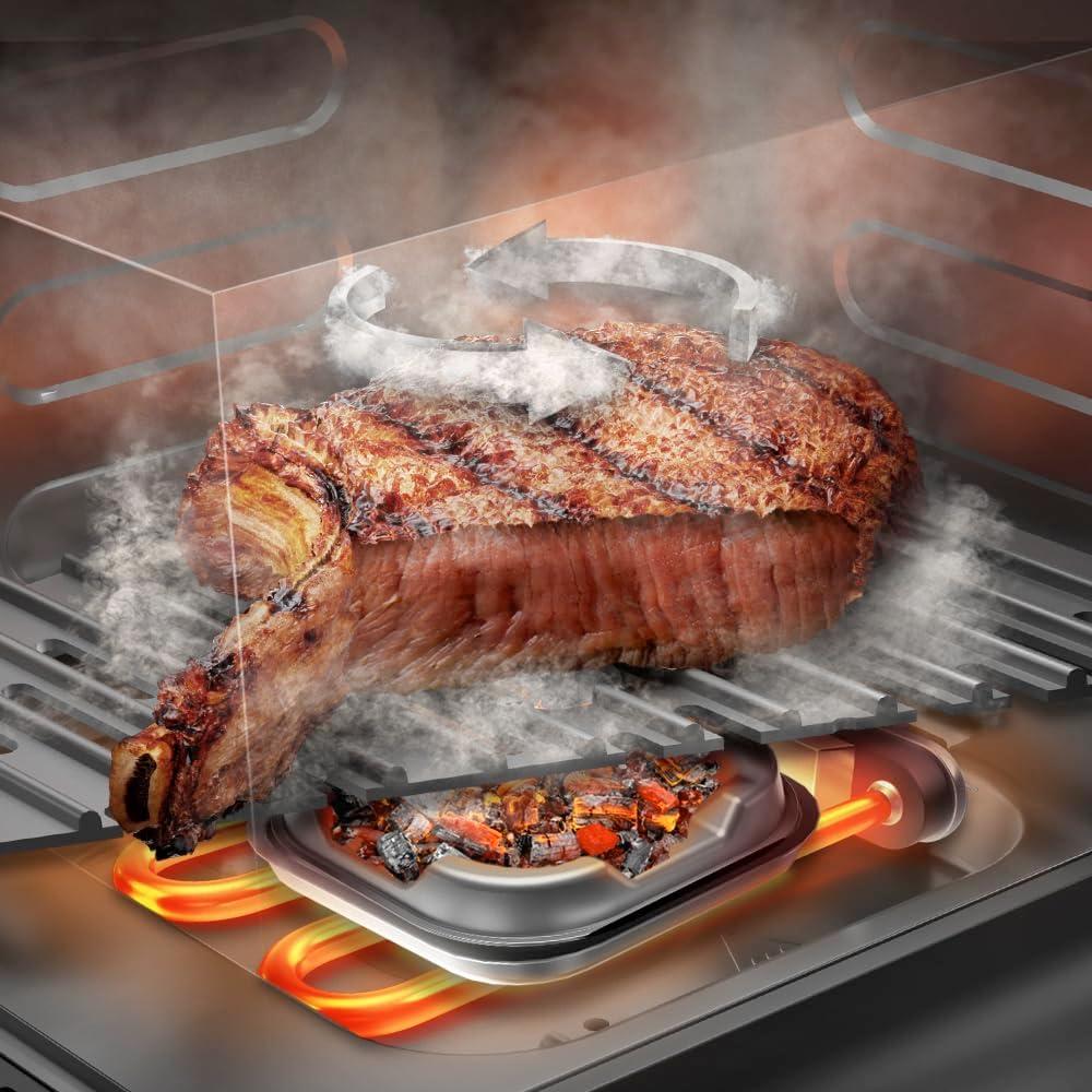 imageCecotec Friteuse Air sans Huile de 4 L avec Fentre Cecofry Fantastik Window 4000 Air Fryer 1400 W 9 Menus Contrle Tactile Technologie PerfectCoo 80200C Temps AjustableNoir Fumeur
