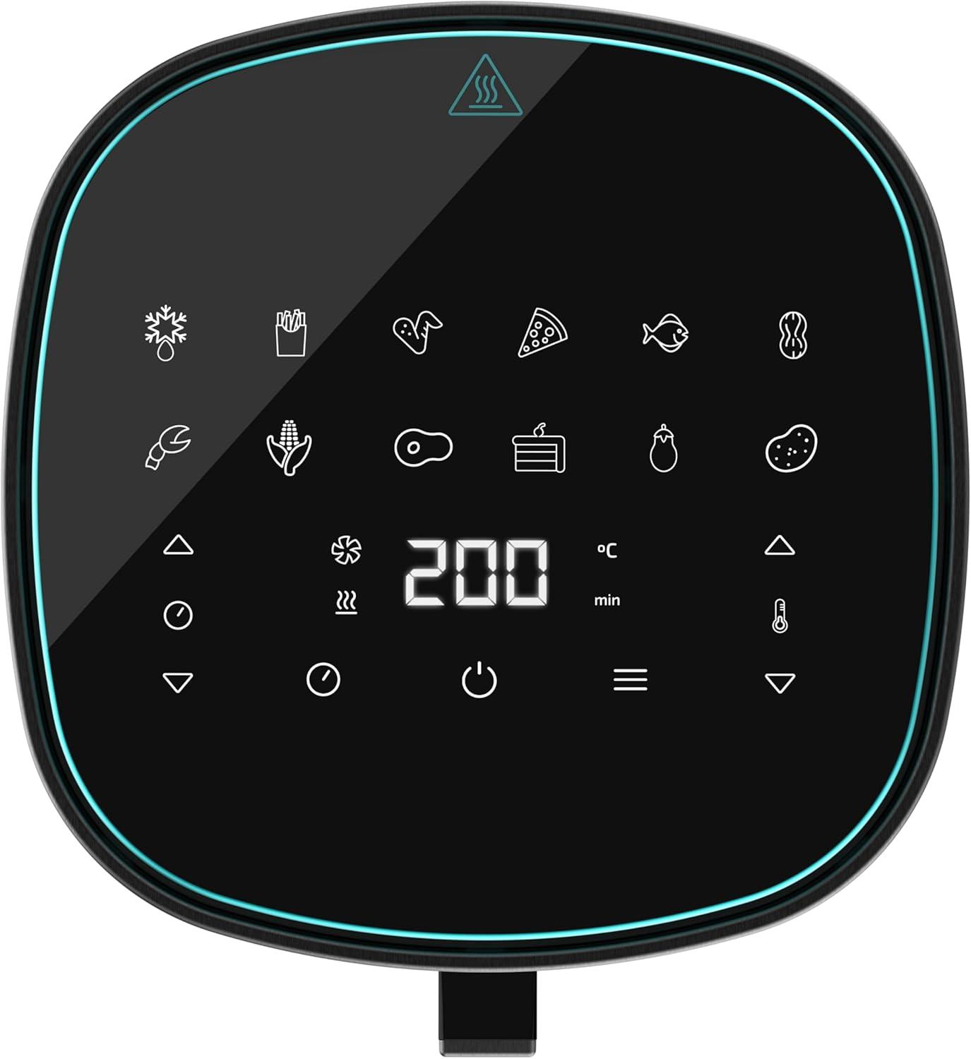 imageCecotec Friteuse Air sans Huile de 4 L avec Fentre Cecofry Fantastik Window 4000 Air Fryer 1400 W 9 Menus Contrle Tactile Technologie PerfectCoo 80200C Temps AjustableAcier Inoxydable Accessoires
