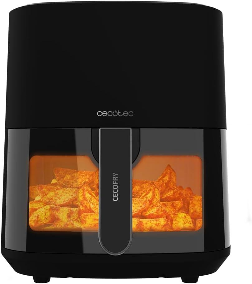 image:imageCecotec Friteuse Air sans Huile de 4 L avec Fentre Cecofry Fantastik Window 4000 Air Fryer 1400 W 9 Menus Contrle Tactile Technologie PerfectCoo 80200C Temps AjustableNoir Fentre