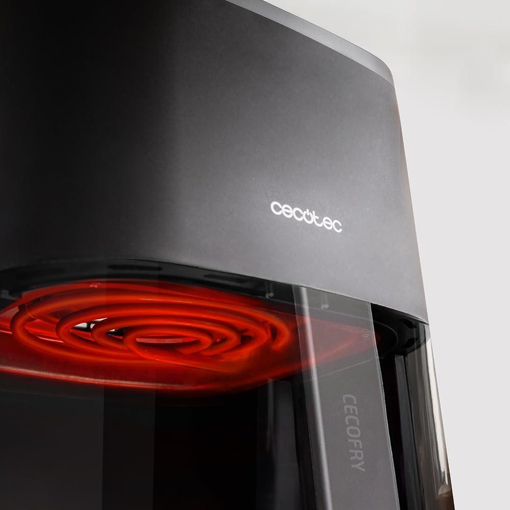 image:imageCecotec Friteuse Air sans Huile de 4 L avec Fentre Cecofry Fantastik Window 4000 Air Fryer 1400 W 9 Menus Contrle Tactile Technologie PerfectCoo 80200C Temps AjustableNoir Fentre