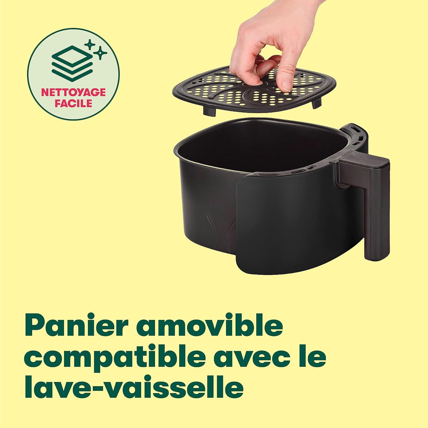 imagebella Friteuse air avec cran tactile 3L friture sans huile plaque antiadhsive et grille de cuisson lavables au lavevaisselle pour un nettoyage facile Rouge matNoire Mat