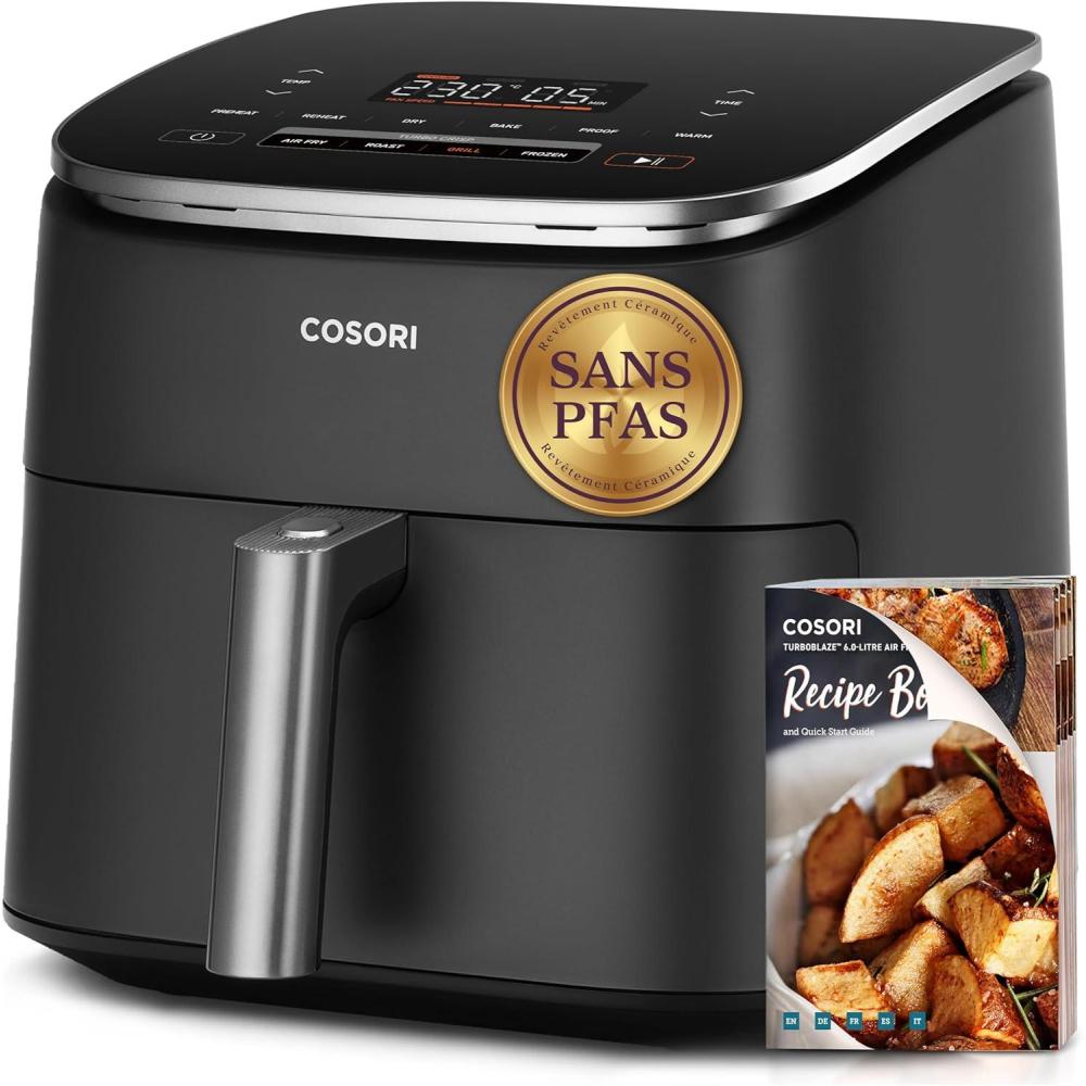 imageCOSORI Air Fryer 108L Turbo Tower ProFriteuse sans huile avec 100 en Cramique Double Stack Dual BlazeampampTurbo Blaze3 Niveaux Cuisson7 Fonctions de Cuisson68 dconomie dnergie300 RecettesCramique 6L