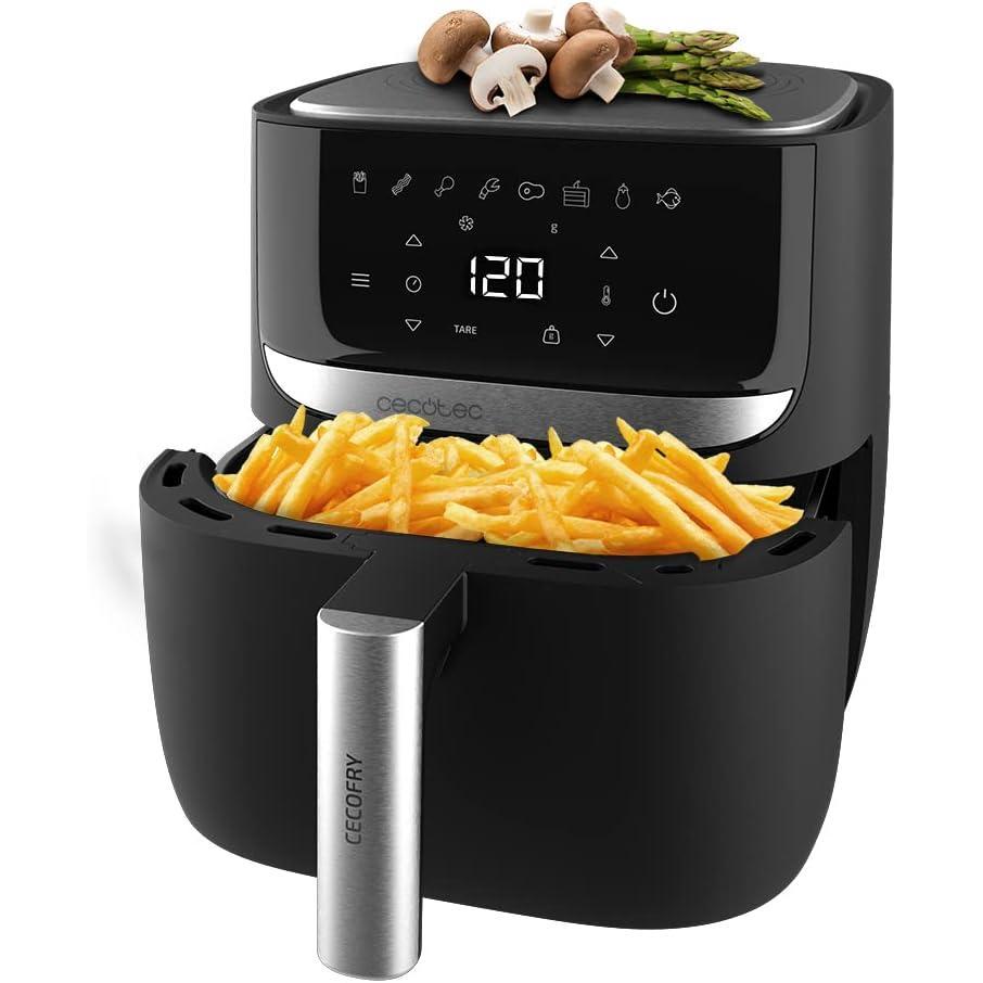 imageCecotec Friteuse Air sans Huile de 4 L avec Fentre Cecofry Fantastik Window 4000 Air Fryer 1400 W 9 Menus Contrle Tactile Technologie PerfectCoo 80200C Temps AjustableNoir chelle