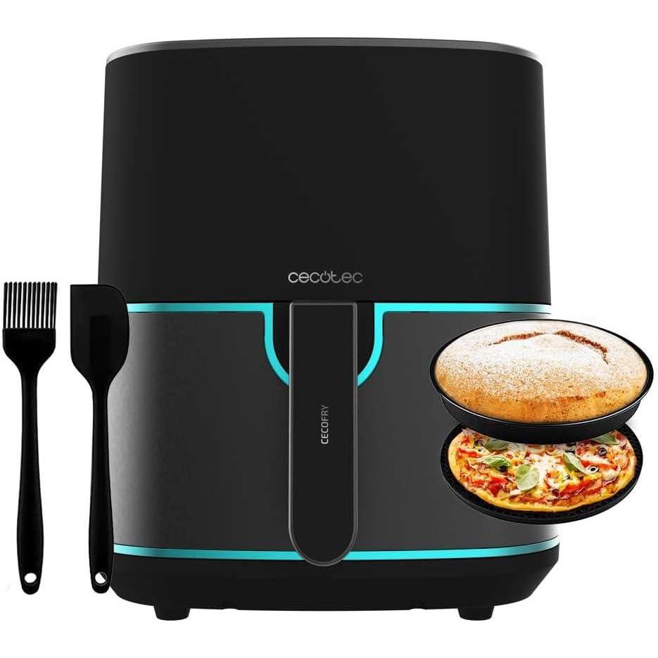 imageCecotec Friteuse  Air sans Huile de 4 L avec Fentre Cecofry Fantastik Window 4000 Air Fryer 1400 W 9 Menus Contrle Tactile Technologie PerfectCoo 80200C Temps AjustableAcier Inoxydable  Accessoires