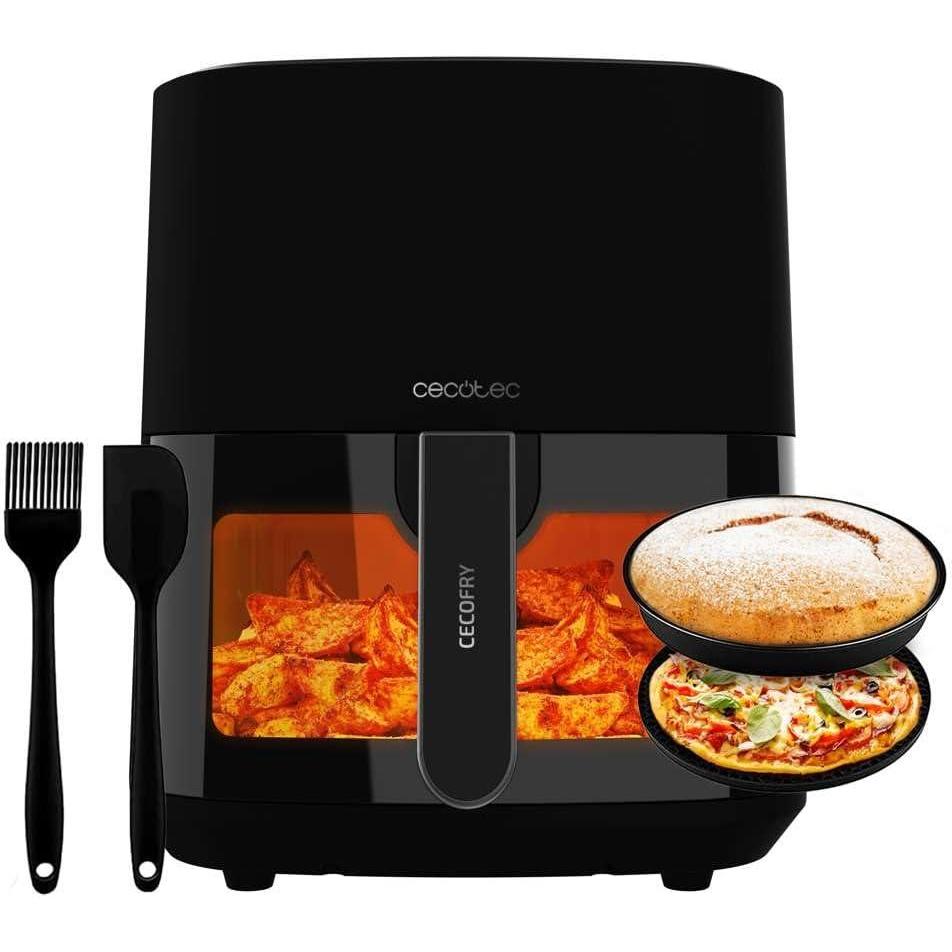 imageCecotec Friteuse  Air sans Huile de 4 L avec Fentre Cecofry Fantastik Window 4000 Air Fryer 1400 W 9 Menus Contrle Tactile Technologie PerfectCoo 80200C Temps AjustableNoir  Fentre  Accessoires
