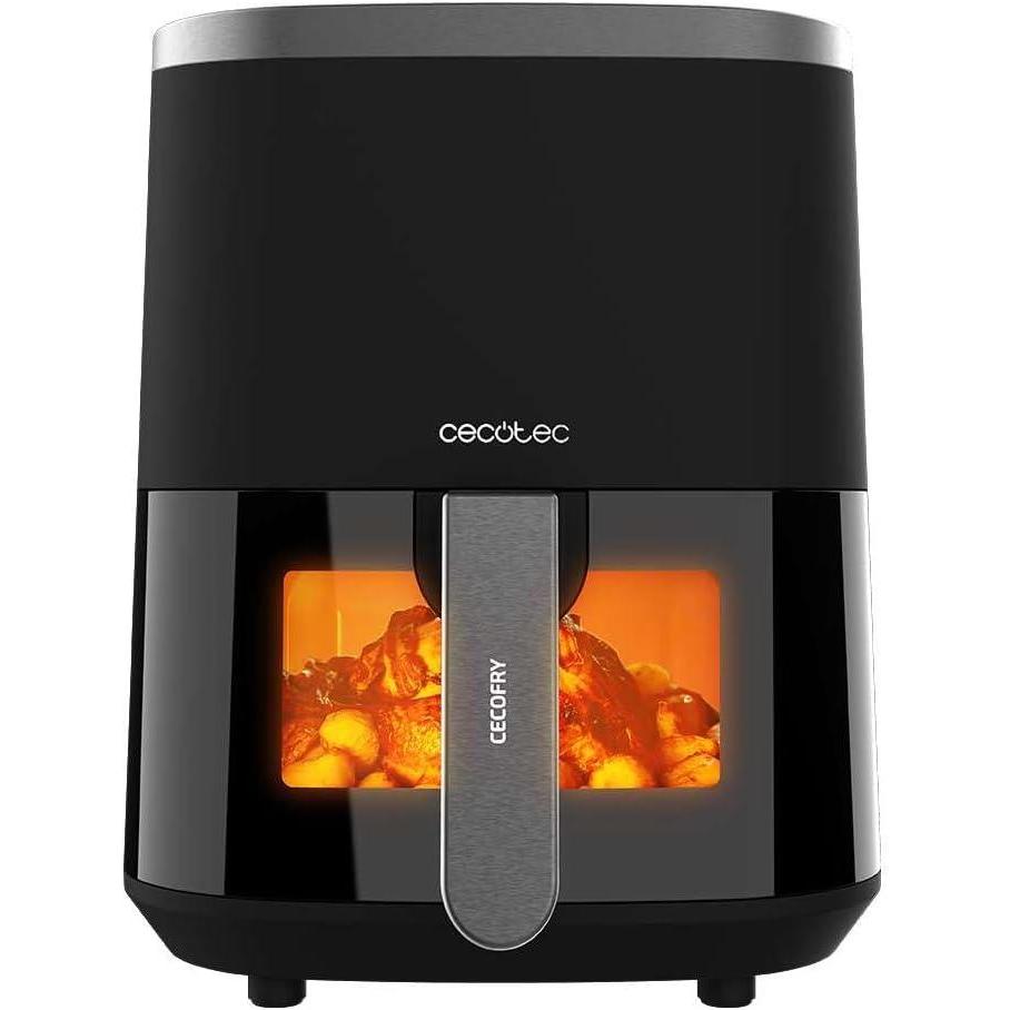 image:imageCecotec Friteuse Air sans Huile de 4 L avec Fentre Cecofry Fantastik Window 4000 Air Fryer 1400 W 9 Menus Contrle Tactile Technologie PerfectCoo 80200C Temps AjustableNoir Fentre