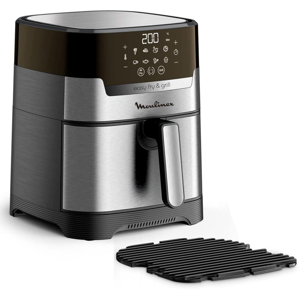 imageMoulinex Easy Fry ampamp Grill Digital 2en1 Friteuse sans huile grill Capacit 42 L Jusqu 6 personnes 8 programmes automatiques Temprature rglable Timer digital air fryer EZ505D10
