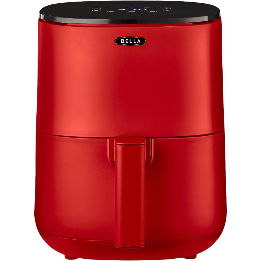 imagebella Friteuse air avec cran tactile 3L friture sans huile plaque antiadhsive et grille de cuisson lavables au lavevaisselle pour un nettoyage facile Rouge matRouge