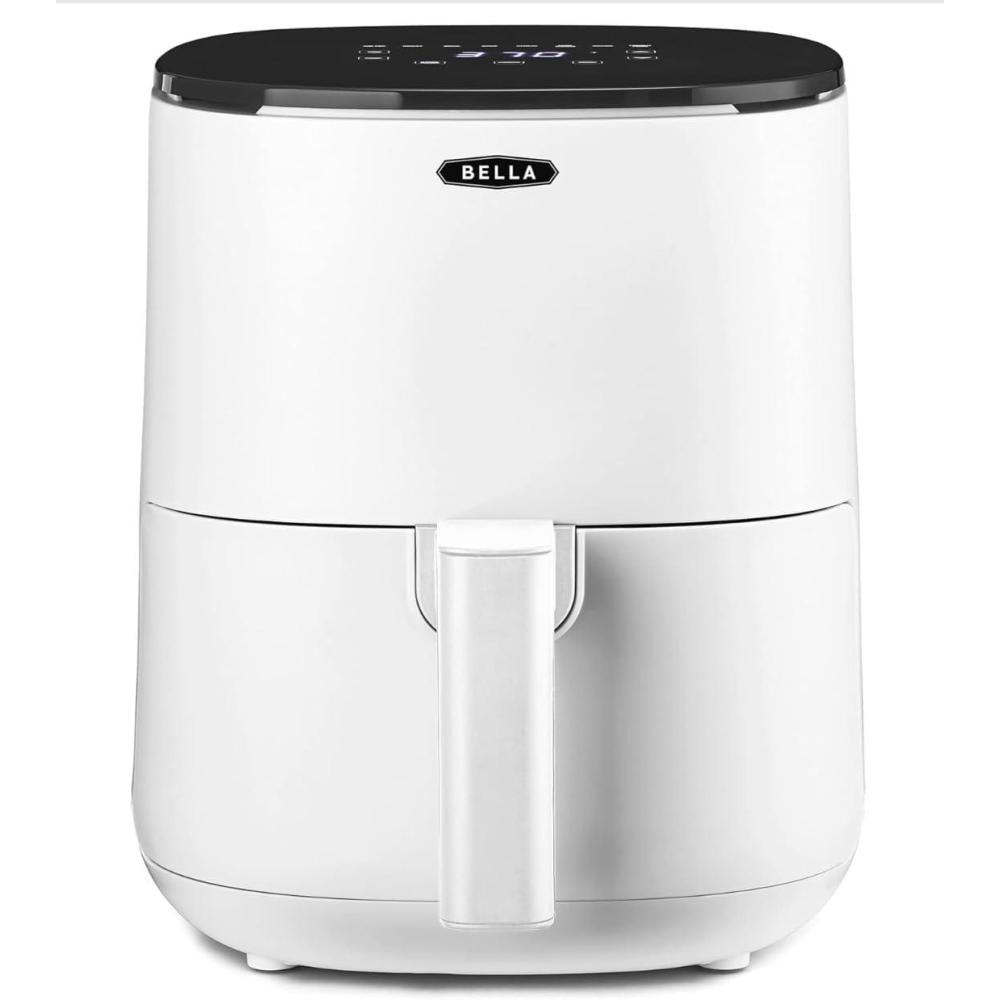 imagebella Friteuse  air avec cran tactile 3L friture sans huile plaque antiadhsive et grille de cuisson lavables au lavevaisselle pour un nettoyage facile Rouge matBlanc