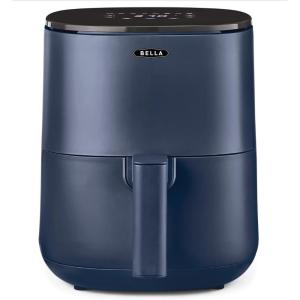 bella Friteuse à air avec écran tactile 3L, friture sans huile, plaque antiadhésive et grille de cuisson lavables au lave-vaisselle pour un nettoyage facile, Rouge mat(Bleu)