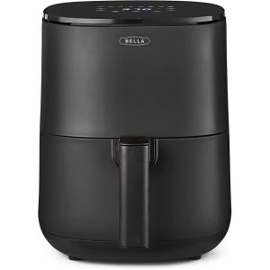 bella Friteuse à air avec écran tactile 3L, friture sans huile, plaque antiadhésive et grille de cuisson lavables au lave-vaisselle pour un nettoyage facile, Rouge mat(Noire Mat)