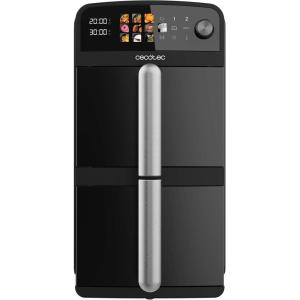 Cecotec Friteuse à Air sans Huile – 9L Séparable en 2 – Air Fryer Cecofry Dual 9000, 2850W, Diététique et Digitale, Panneau Tactile, Température Double et Réglable, 6 Modes, Technologie PerfectCook(Noir | Duolevel)