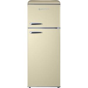 GEDTECH Refrigerateur double-porte vintage GDPV215RD – Congélateur haut – Rouge – Capacité 215L – Faible conso(Crème)