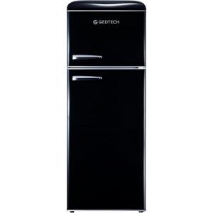GEDTECH Refrigerateur double-porte vintage GDPV215RD – Congélateur haut – Rouge – Capacité 215L – Faible conso(Noir)